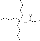 CAS # 124582-37-2, 2-(Tributylstannyl)-2-propenoic acid methyl ester, 2-(Tributylstannyl)acrylic acid methyl ester, Methyl 2-(tributylstannanyl)acrylate, Methyl 2-(tributylstannanyl)propenoate, Methyl 2-tributylstannyl-2-propenoate, Methyl 2-tributylstannylacrylate, Methyl alpha-(tributylstannyl)acrylate, Tributyl(1-methoxycarbonylvinyl)stannane