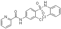 structure of CAS# 1246086-78-1, N-[3-Chloro-4-[[(2-chlorophenyl)amino]sulfonyl]phenyl]-2-pyridinecarboxamide