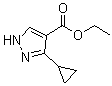 structure of CAS# 1246471-38-4, Ethyl 3-cyclopropyl-1H-pyrazole-4-carboxylate