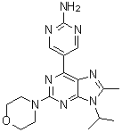 structure of CAS# 1246560-33-7, 5-[8-甲基-9-异丙基-2-(4-吗啉基)-9H-嘌呤-6-基]-2-嘧啶胺