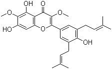 CAS # 1246926-08-8, 5,7,4'-Trihydroxy-3,6-dimethoxy-3',5'-diprenylflavone