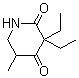 CAS # 125-64-4, Dimerin, 2,4-Dioxo-3,3-diethyl-5-methylpiperidine, Methyprylon, Methyprylone, NSC 30442, Noctan, Nodular, Noludar, Ro 1-6463