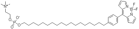 structure of CAS# 1250963-36-0, (T-4)-Difluoro[2-[[hydroxy[[18-[4-[(1H-pyrrol-2-yl)(2H-pyrrol-2-ylidene)methyl]phenyl]octadecyl]oxy]phosphinyl]oxy]-N,N,N-trimethylethanaminiumato]boron