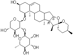 CAS # 125225-63-0, (1beta,3beta,25S)-3-Hydroxyspirost-5-en-1-yl 2-O-(6-deoxy-alpha-L-mannopyranosyl)-beta-D-xylopyranoside