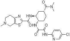 structure of CAS# 1255529-28-2, N-(5-氯吡啶-2-基)-N'-[(1S,2S,4R)-4-[(二甲基氨基)羰基]-2-[[(5-甲基-4,5,6,7-四氢噻唑并[5,4-c]吡啶-2-基)羰基]氨基]环己基]草酸二酰胺
