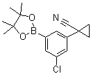 CAS 登录号：1256360-48-1, 1-[3-氯-5-(4,4,5,5-四甲基-1,3,2-二氧杂环戊硼烷-2-基)苯基]环丙烷甲腈