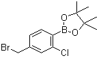 structure of CAS# 1256360-55-0, 4-Bromomethyl-2-chlorophenylboronic acid pinacol ester