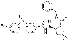 CAS # 1256388-49-4, (6S)-6-[5-(7-Bromo-9,9-difluoro-9H-fluoren-2-yl)-1H-imidazol-2-yl]-5-azaspiro[2.4]heptane-5-carboxylic acid phenylmethyl ester