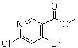 structure of CAS# 1256790-93-8, 4-Bromo-6-chloro-3-pyridinecarboxylic acid methyl ester
