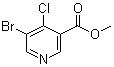 5-溴-4-氯-3-吡啶羧酸甲酯分子结构 (CAS 1256808-62-4)