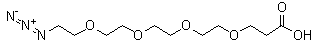 structure of CAS# 1257063-35-6, 3-[2-[2-[2-(2-Azidoethoxy)ethoxy]ethoxy]ethoxy]propanoic acid