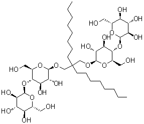structure of CAS# 1257852-99-5, 2,2-二辛基-1,3-丙烷二基二[4-O-alpha-D-吡喃葡萄糖基-beta-D-吡喃葡萄糖苷]