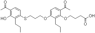 structure of CAS# 125961-82-2, 4-[6-乙酰基-3-[3-[(4-乙酰基-3-羟基-2-丙基苯基)硫]丙氧基]-2-丙基苯氧基]丁酸
