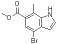 structure of CAS# 1260382-73-7, 4-Bromo-7-methyl-1H-indole-6-carboxylic acid methyl ester