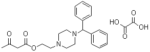 structure of CAS# 1261268-85-2, 3-Oxobutanoic acid 2-[4-(diphenylmethyl)-1-piperazinyl]ethyl ester ethanedioate (1:1)