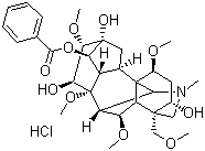 CAS # 126266-38-4, Benzoylmesaconine hydrochloride, Hokbusine A hydrochloride, (1a,3a,6a,14a,15a,16b)-1,6,8,16-Tetramethoxy-4-(methoxymethyl)-20-methylaconitane-3,13,14,15-tetrol 14-benzoate hydrochloride