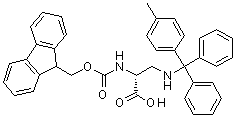 structure of CAS# 1263046-35-0, N-[芴甲氧羰基]-3-[[(4-甲基苯基)二苯基甲基]氨基]-D-丙氨酸