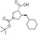CAS 登录号：1263283-77-7, (3R,4R)-rel-4-(环己基甲基)-1,3-吡咯烷二羧酸 1-叔丁酯