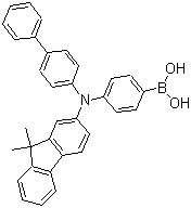 CAS 登录号：1265177-27-2, B-[4-[1,1'-联苯]-4-基(9,9-二甲基-9H-芴-2-基)氨基]苯硼酸