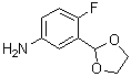 CAS 登录号：127228-82-4, 3-(1,3-二氧杂环戊烷-2-基)-4-氟苯胺