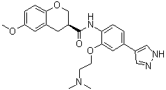 CAS 登录号：1273579-40-0, (3S)-N-[2-[2-(二甲基氨基)乙氧基]-4-(1H-吡唑-4-基)苯基]-3,4-二氢-6-甲氧基-2H-1-苯并吡喃-3-甲酰胺