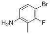 structure of CAS# 127408-03-1, 4-Bromo-3-fluoro-2-methylaniline