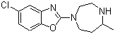 structure of CAS# 1276666-13-7, 5-Chloro-2-(hexahydro-5-methyl-1H-1,4-diazepin-1-yl)benzoxazole