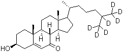 structure of CAS# 127684-08-6, 7-酮基胆固醇-D7