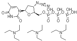 CAS 登录号：127753-52-0, 3'-叠氮基-3'-脱氧-胸苷 5'-(四氢三磷酸酯)三(三乙胺)盐