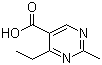 CAS 登录号：127958-06-9, 4-乙基-2-甲基嘧啶-5-甲酸