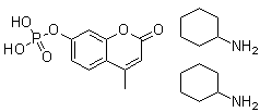 structure of CAS# 128218-53-1, 4-甲基-7-(磷酰氧基)-2H-1-苯并吡喃-2-酮二(环己胺)盐