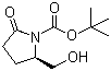 structure of CAS# 128811-37-0, tert-Butyl (2R)-2-(hydroxymethyl)-5-oxopyrrolidine-1-carboxylate