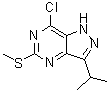 structure of CAS# 1289139-31-6, 7-氯-3-(1-甲基乙基)-5-(甲硫基)-1H-吡唑并[4,3-d]嘧啶