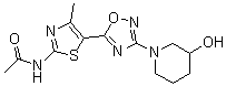 CAS # 1292300-75-4, N-[5-[3-(3-Hydroxy-1-piperidinyl)-1,2,4-oxadiazol-5-yl]-4-methyl-2-thiazolyl]acetamide