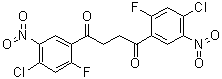 structure of CAS# 1292836-19-1, 1,4-Bis(4-chloro-2-fluoro-5-nitrophenyl)butane-1,4-dione