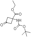 structure of CAS# 129287-91-8, 1-[[(tert-Butoxy)carbonyl]amino]-3-oxocyclobutanecarboxylic acid ethyl ester