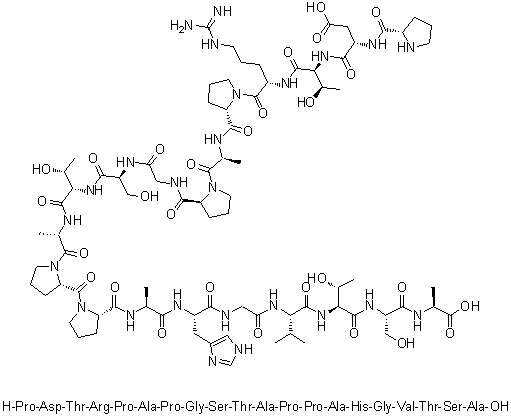 CAS # 129437-45-2, L-Prolyl-L-alpha-aspartyl-L-threonyl-L-arginyl-L-prolyl-L-alanyl-L-prolylglycyl-L-seryl-L-threonyl-L-alanyl-L-prolyl-L-prolyl-L-alanyl-L-histidylglycyl-L-valyl-L-threonyl-L-seryl-L-alanine
