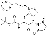 CAS # 129672-10-2, (S)-[2-[(2,5-Dioxo-1-pyrrolidinyl)oxy]-2-oxo-1-[[1-[(phenylmethoxy)methyl]-1H-imidazol-5-yl]methyl]ethyl]carbamic acid 1,1-dimethylethyl ester