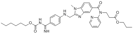 CAS # 1304574-20-6, Dabigatran Etexilate Propanoate, Propyl N-[(2-{[(4-{N-[(hexyloxy)carbonyl]carbamimidoyl}phenyl)amino]methyl}-1-methyl-1H-benzimidazol-5-yl)carbonyl]-N-2-pyridinyl-�-alaninate