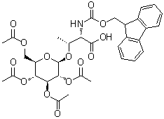 structure of CAS# 130548-92-4, N-[(9H-Fluoren-9-ylmethoxy)carbonyl]-O-(2,3,4,6-tetra-O-acetyl-beta-D-glucopyranosyl)-L-threonine
