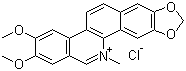 CAS # 13063-04-2, Nitidine chloride, 2,3-Dimethoxy-12-methyl-(1,3)-benzodioxolo(5,6-c)phenanthridinium chloride