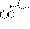 structure of CAS# 1306763-31-4, N-[(1S)-4-Cyano-2,3-dihydro-1H-inden-1-yl]carbamic acid 1,1-dimethylethyl ester