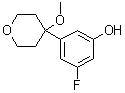 structure of CAS# 130723-09-0, 3-氟-5-(四氢-4-甲氧基-2H-吡喃-4-基)苯酚
