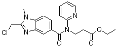 structure of CAS# 1307233-94-8, N-[[2-(氯甲基)-1-甲基-1H-苯并咪唑-5-基]羰基]-N-2-吡啶基-beta-丙氨酸乙酯
