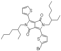 structure of CAS# 1308671-90-0, 3-(5-溴-2-噻吩基)-2,5-双(2-乙基己基)-2,5-二氢-6-(2-噻吩基)吡咯并[3,4-c]吡咯-1,4-二酮