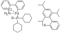 structure of CAS# 1310584-14-5, (SP-4-4)-[2'-氨基联苯-2-基][二环己基[2',4',6'-三异丙基联苯-2-基]膦]氯化钯