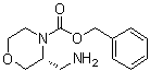 structure of CAS# 1312161-62-8, (3R)-3-(Aminomethyl)-4-morpholinecarboxylic acid phenylmethyl ester