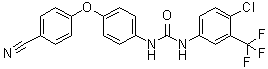 structure of CAS# 1313019-65-6, N-[4-Chloro-3-(trifluoromethyl)phenyl]-N'-[4-(4-cyanophenoxy)phenyl]urea