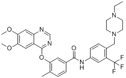 structure of CAS# 1315330-17-6, 3-(6,7-二甲氧基喹唑啉-4-基氧基)-N-(4-((4-乙基哌嗪-1-基)甲基)-3-(三氟甲基)苯基)-4-甲基苯甲酰胺