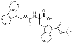 structure of CAS# 1315449-98-9, 1-[叔丁氧羰基]-N-[芴甲氧羰基]-alpha-甲基-L-色氨酸